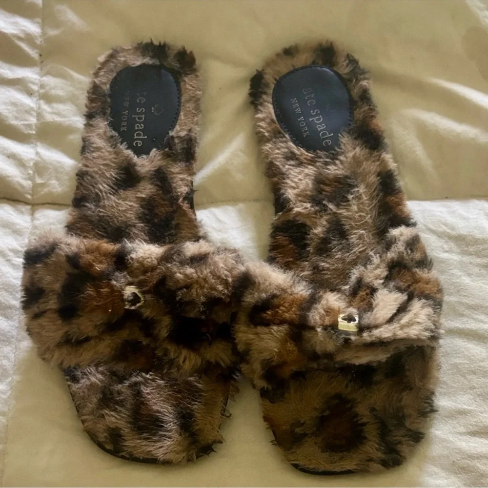 kate spade fuzzy leopard